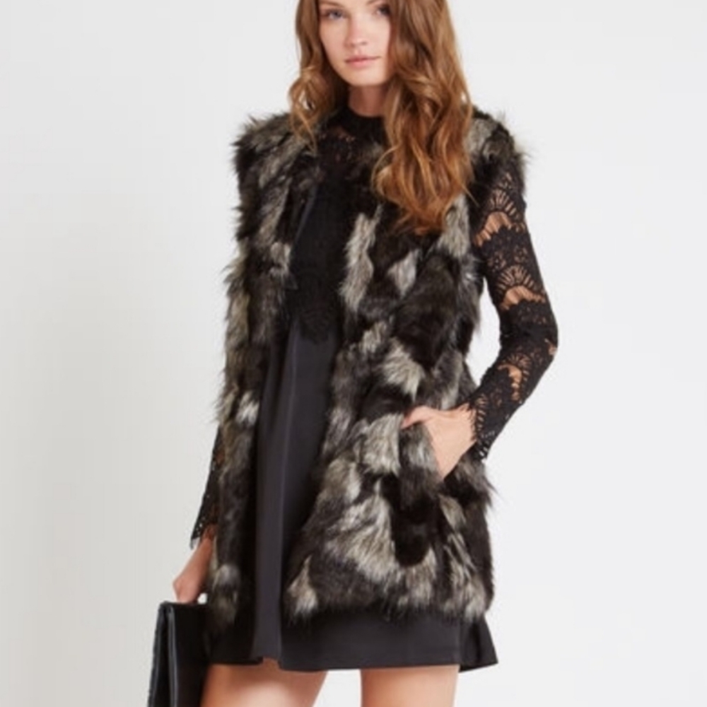 BCBG faux fur vest